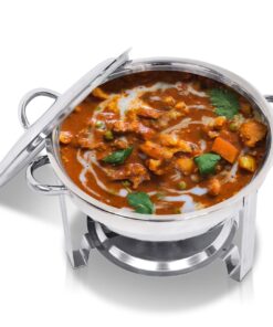 Alternative view of SUPER DEAL Upgraded 5 Qt Full Size Stainless Steel Chafing Dish Round Chafer Buffet Catering Warmer Set w/Food and Water Pan, Lid, Solid Stand and Fuel Holder 1