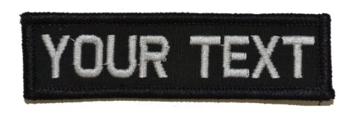 Customizable Text 1x3.75 Patch w/Hook Fastener Patch - Black