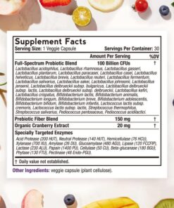 Doctor's Recipes Probiotics for Women, 100 Billion CFU 32 Strains, with Prebiotic Fiber, Enzymes & Cranberry, Vaginal Urinary Digestive & Immune, No Yeast, Shelf Stable, Delayed Release, 30 Caps 14 615vz5eNigL 1