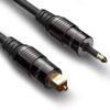 FosPower 24K Gold Plated Toslink to Mini Toslink Digital Optical S/PDIF Audio Cable with Metal Connectors & Strain-Relief PVC Jacket - 6ft 6 Feet 3 615wtL4p AL