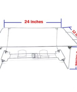 Alternative view of 6 Pack Buffet Wire Rack Folding Chafing Stand Chrome Frame Serving Trays Food Warmer | Easy Foldable Collapsible for Storage & Reuse for Home Party, Wedding and Birthday Party Event Catering Supplies