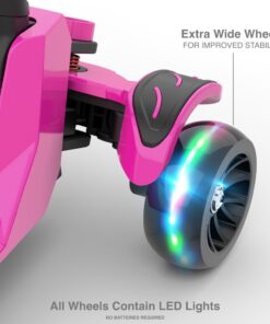 6KU Kids Scooter with Adjustable Height, Toddler Scooter with Widened Flash Wheels, Scooter for Kids Age 3-8 Years Old, Lean to Steer Pink Without Seat 18 616 2geVcLL