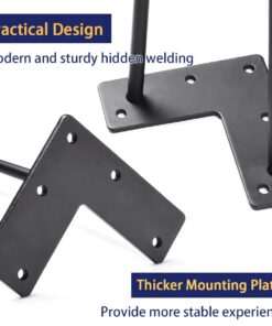 SMARTSTANDARD 16" Hairpin Furniture Legs, Metal Home DIY Projects for Nightstand, Coffee Table, Desk, etc with Rubber Floor Protectors Black 4PCS 16 Inch 20 616 f58kD9L