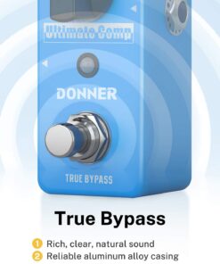 Donner Compressor Pedal, Ultimate Comp 2 Modes Compression Effect Pedal Pure Analog for Electric Guitar and Bass True Bypass Blue Compressor 24 616 xuriqgL