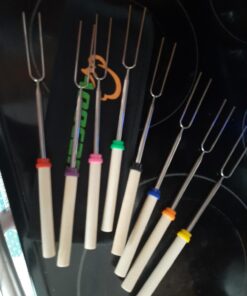 Aoocan Marshmallow Roasting Sticks, Smores Sticks for Fire Pit, Set of 8 Telescoping Rotating Smores Skewers - Hot Dog Roasting Sticks for Campfire, Camping, Bonfire and Grill Roasting Sticks set of 8 27 61605seNgrL