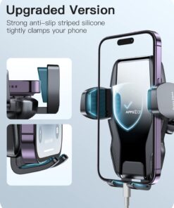 Alternative view of APPS2Car Phone Holder Car Windshield Cellphone Holder for Car with Powerful Suction Cup Anti-Shake Stabilizer Truck Phone Holder Mount for Car Dashboard/Window Compatible with Thick Case & Large Phone Black