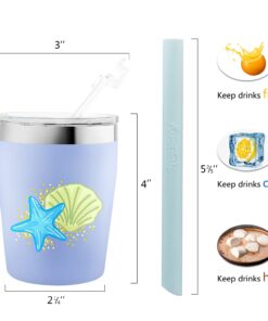 Alternative view of Housavvy Sippy Cups for Toddlers, Easy Clean, Dishwasher Safe, BPA Free Kids Stainless Steel Cups with Tritan Lids and Kids Smoothie Silicone Reusable Ocean -1