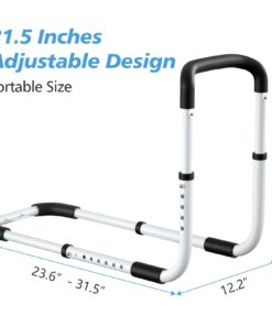 Alternative view of Bed Rail - Bed Rails for Elderly Adults - Medical Bed Support Bar Mobility Assistant with Free Storage Bag and Fixing Strap, Fit King, Queen, Full, Twin, Medium White