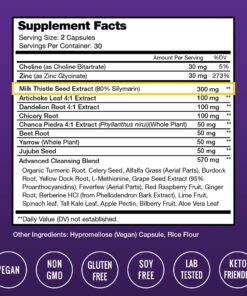 Liver Cleanse Detox & Repair Formula | 20+ Herbs: Milk Thistle Extract with Silymarin, Artichoke, Dandelion, Chicory Root Powder & More! | Premium Liver Support Pills Supplement, 60 Capsules 15 6167buqmUrL