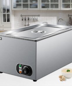 VEVOR Steam Table Warmer, 27 Qt Commercial, Full Size Countertop Food Warmer, Stainless Steel Electric, 1000W Buffet Food Warmer with Lid for Catering and Restaurant 27Qt 23 6167x0P4qkL