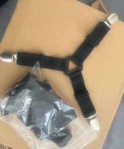 Tuyeabc Bed Sheet Holder Straps, 3 Set/12 Ways, Adjustable Crisscross Bed Sheet Clips, Elastic Bands Suspenders Keeping Fitted Bedsheet in Place for Twin Queen King Mattress, Bed Sheet Fasteners Black,3 Set 29 6168tumGf8L