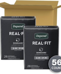 Depend Real Fit Incontinence Underwear for Men, Disposable, Maximum Absorbency, Small/Medium, Grey, 56 Count (2 Packs of 28), Packaging May Vary 11 6169qTEA51L
