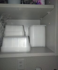 PrepNaturals 50 Pack Meal Prep Containers - 50 Pack of 25 Oz 100% BPA-free Plastic Food Storage Containers with Lids - Reusable Plastic Containers with Lids - Dishwasher Safe Lunch Containers Rectangular 36 6169txKCG L