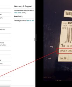 De'Longhi ECP3120 15 Bar Espresso Machine with Advanced Cappuccino System, 9.6 x 7.2 x 11.9 inches, Black/Stainless Steel 30 616C52ElTNL