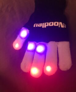 The Noodley LED Light Up Gloves for Kids Toys Games Outdoor Boy Girl Glow Dark Costume Autistic Child Teen Adult Sizes Black Small 43 616DwY8rG0L