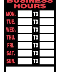 The Hillman Group 839888 8-Inch x 12-Inch Fluorescent Plastic Business Hours Sign (2 Pack)