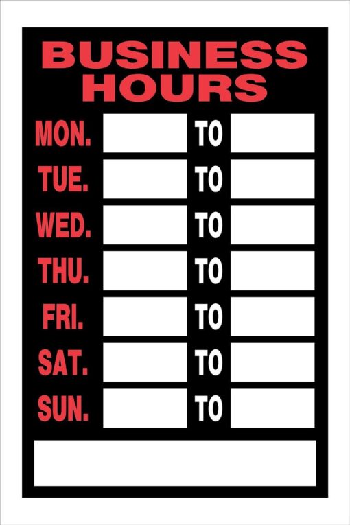 The Hillman Group 839888 8-Inch x 12-Inch Fluorescent Plastic Business Hours Sign (2 Pack)