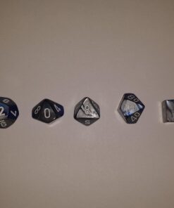 Chessex Polyhedral 7-Die Gemini Dice Set - Blue-Steel with White CHX-26423 12 616G0sfL HL
