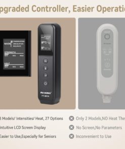 FIT KING Leg Massager with Heat - Upgraded Leg Compression Massager for Circulation and Pain Relief, FSA HSA Approved Foot and Leg Massager Compression Boot for Edema, Relax Recover - Gift for Dad Mom Classis Black With Blue 1 Pair (2PCS) 37 616GMrtL9ML