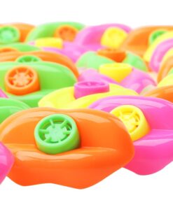 Lip Whistles Amy&Benton 48PCS Plastic Lip Whistle Toy Party Favors for Kids (Assorted Colors, 2.5 in) Pink,yellow,orange,green