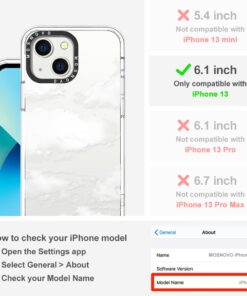 Alternative view of MOSNOVO for iPhone 13 Case, [Buffertech 6.6 ft Drop Impact] [Anti Peel Off] Clear Shockproof TPU Protective Bumper Phone Cases Cover with Cloud Design for iPhone 13