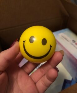 Neliblu 24 Pack Smile Stress Balls for Kids and Adults - 2" Stress Balls in Bulk - Neon Yellow Funny Face Squishy Balls to Support Anxiety - Fidget Toys, Party Favors, Goodie Bag Stuffers for Kids 32 616LhHeUsRL