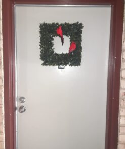 Home Boxwood Wreath-16.5-Inch Square UV Resistant Artificial Spring, Summer, Fall or Winter Outdoor/Indoor Wreaths for Front Door by Pure Garden, 16.5x3, Green 29 616LxoquJL