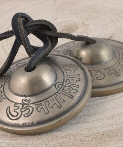 3” Tingsha Bell Cymbals Set - Om Nama Shivay Embossed Tibetan Chimes - Great for Yoga, Meditation, Spiritual, Mindfulness or Relaxation - Handmade in Nepal 13 616MPanCa6L