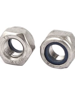 Alternative view of uxcell Hex Lock Nuts - M10 x 1.25mm Stainless Steel Nylon Insert Self-Locking Nuts for Fasteners, 4Pcs Silver Tone