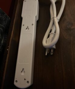 Amazon Basics Rectangular 6-Outlet, 200 Joule Surge Protector Power Strip, 2 Foot, White - Pack of 2 28 616O3bU0k4L