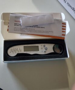 Digital Meat Thermometer, Waterproof Instant Read Food Thermometer for Cooking and Grilling, Kitchen Gadgets, Accessories with Backlight & Calibration for Candy, BBQ Grill, Liquids, Beef, Turkey… Black - Sliver 36 616OCSO7RyL