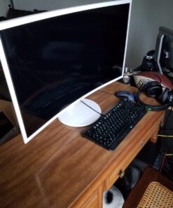 SAMSUNG 32 inch CF391 Curved Monitor (LC32F391FWNXZA) - 1080p, Dual Monitor, Laptop Monitor, Monitor Stand/Riser/Mount Compliant, AMD Freesync, Gaming, HDMI, White 60 616OF8k5iL