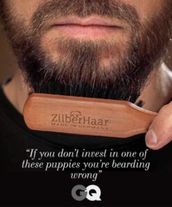 Beard Brush by ZilberHaar - Stiff Boar Bristles - Beard Grooming Brush for Men - Straightens and Promotes beard growth - Works with Beard Oil and Balm to Soften Beard – For beard kits - 6 inches long Brown 6 Inch (Pack of 1) 28 616OawQGR3L