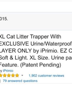iPrimio Large Cat Litter Trapper Mat with Exclusive Urine/Waterproof Layer - Cat Litter Mat - Larger Holes with Urine Puppy Pad Option for Messy Cats - Soft on Paws and Light - 30" x 23" (Black Color) 30x23 - Black 45 616PzXjVk3L