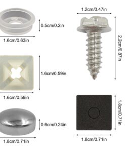 Alternative view of 16 Sets License Plate Screws Kit, DaKuan Stainless Steel Rustproof License Plates Bolts for Cars, Trucks, SUVs (Black and Silver)