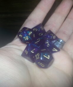 Chessex Dice Polyhedral 7-Die Borealis Set - Royal Purple with Gold Numbers CHX-27467 33 616RLVL3hFL