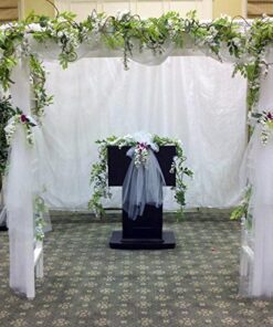 4Pcs 6.6Ft/Piece Artificial Flowers Silk Wisteria Garland-Dearhouse Artificial Wisteria Vine Rattan Silk Hanging Flower for Home Garden Outdoor Ceremony Wedding Arch Floral Decor (White) White 29 616RTmho4L