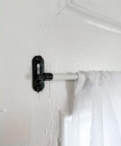 SKEMIX 5/16-Inch Swivel End Sash Curtain Rods - 2 Rods - 21 - 38 Inch Adjustable Width, White with Nickel Ends 23 616RXeULbYL