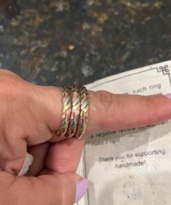 Handmade Twisted Three Metal Medicine/Healing Spiral Ring From Nepal 22 616SjW3IfEL