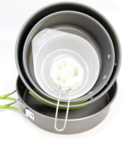 Wealers Camping Cookware 11 Piece Outdoor Mess Kit Backpacking| Trailblazing add on | Compact| Lightweight| Durable with Chef Pots, Bowls, Utensils and Mesh Carry Bag Included (11 Piece Set) 29 616TqdlUcZL