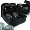 Chillz Ice Ball Maker Molds for Whiskey - Black 2pk - Create 4 x 1.78" Slow Melting Spheres for Elevated Drink Enjoyment Various 49 616WoMU3yPL