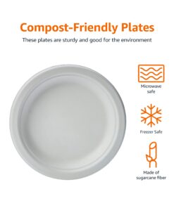 Alternative view of Amazon Basics Compostable Plates, 10-Inch, Pack of 500 500 Plates White