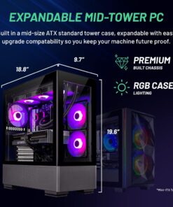 Skytech Gaming PC Desktop – Intel Core i7 12700F 2.1 GHz, NVIDIA RTX 4070 Ti, 1TB NVME SSD, 16GB DDR4 RAM 3200, 750W Gold PSU, 360mm AIO, 11AC Wi-Fi, Windows 11 Home 64-bit,Black 12700F | 4070 Ti 35 616XVreqcdL