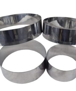 Alternative view of Set of 4 Round Mousse Cake Baking Rings Cutters Bottomless by EUROTINS