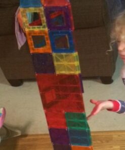 Playmags Magnetic Tiles for Kids, 60 Pc Magnet Blocks with ABC Click-ins, STEM Development Building Toys for Boys Girls & Toddlers 60 Pcs Magnetic Tiles Set 25 616YgY0mrL