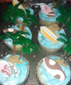 Bag of 12 ~ Palm Tree Picks ~ Cake / Cupcake Topper 31 616ZpdFmTSL