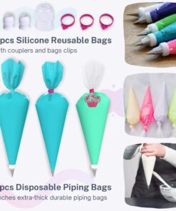 Cakebe Cake Cupcake Kit-68pcs Supplies and Cookie Decorating Kit with Piping Bags Frosting Icing Tip, 1, silver 30 616awS9dFdS