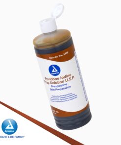 Dynarex Povidone Iodine Prep Solution USP, Effective Topical Antiseptic Liquid for Skin and Mucosa, Cleansing and Preparation, Brown, 1 - 16 Fluid Oz. Bottle Unflavored 16 Fl Oz (Pack of 1) 22 616d7oVhumL
