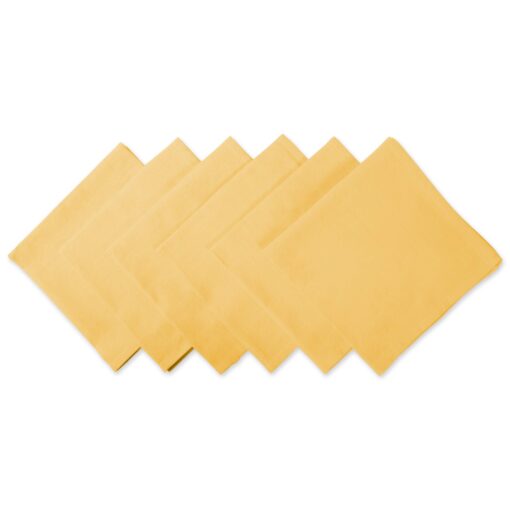 DII Solid Napkin Set Collection, 20x20, Yellow, 6 Piece