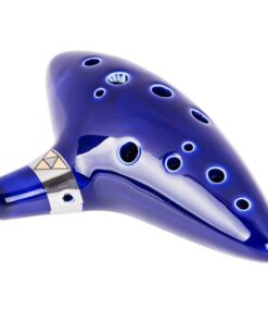 TOTMC Legend of Zelda Ocarina of Time Triforce Link 12 Hole Alto C Mediant Tone Ocarina Zelda Cosplay Ceramic Replica + Textbook Blue,Gold,Silver 33 616gMlKLC7L